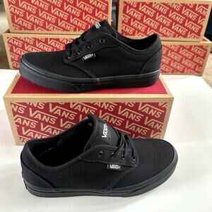 Vans Atwood Sneakers Size US 4Y Canvas Black/Black NEW Youth Juniors Skate Shoes
